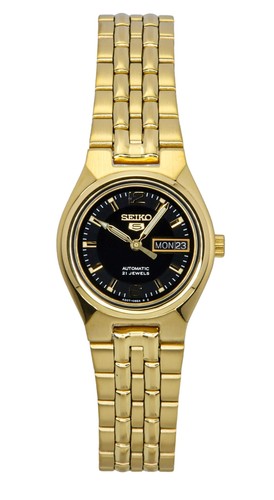 Seiko gold tone steel black - tone,